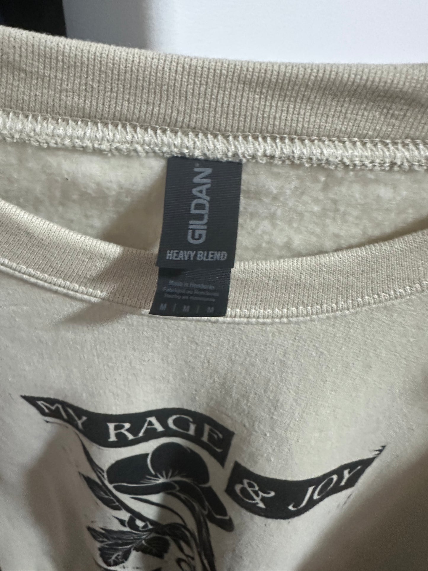 prairie rose linoprinted stone sweatshirt (m)