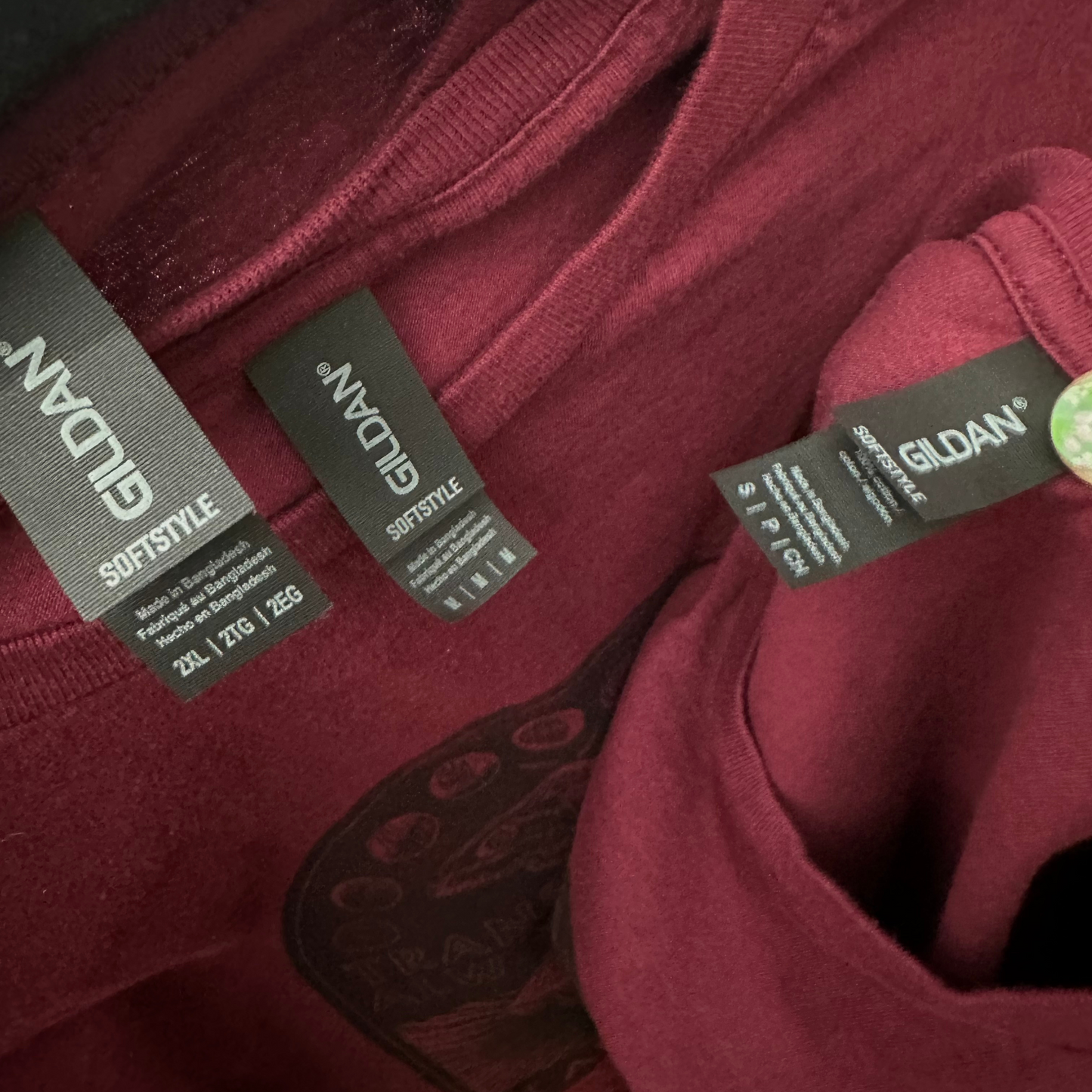 ode to our transcestors block print burgundy shirt (s,m,2x)