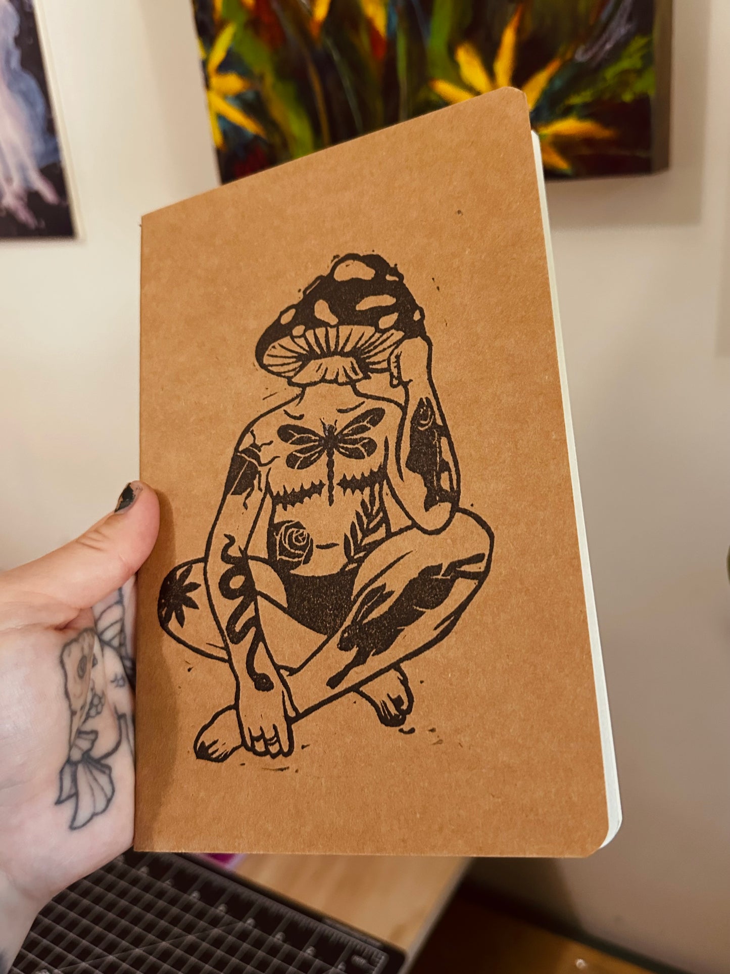 inked by nature linoprinted sketchbook