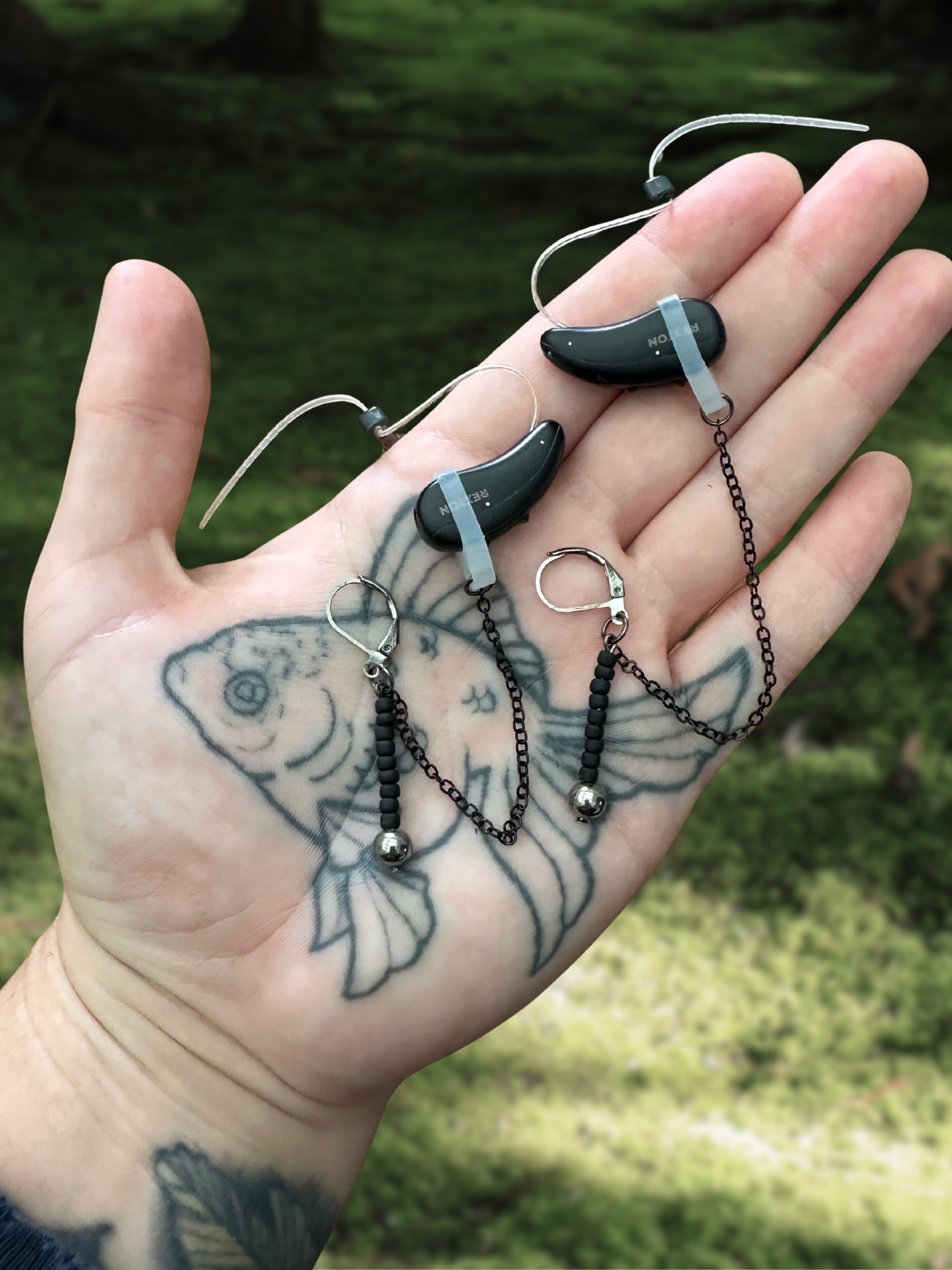 black chain hearing aid savers