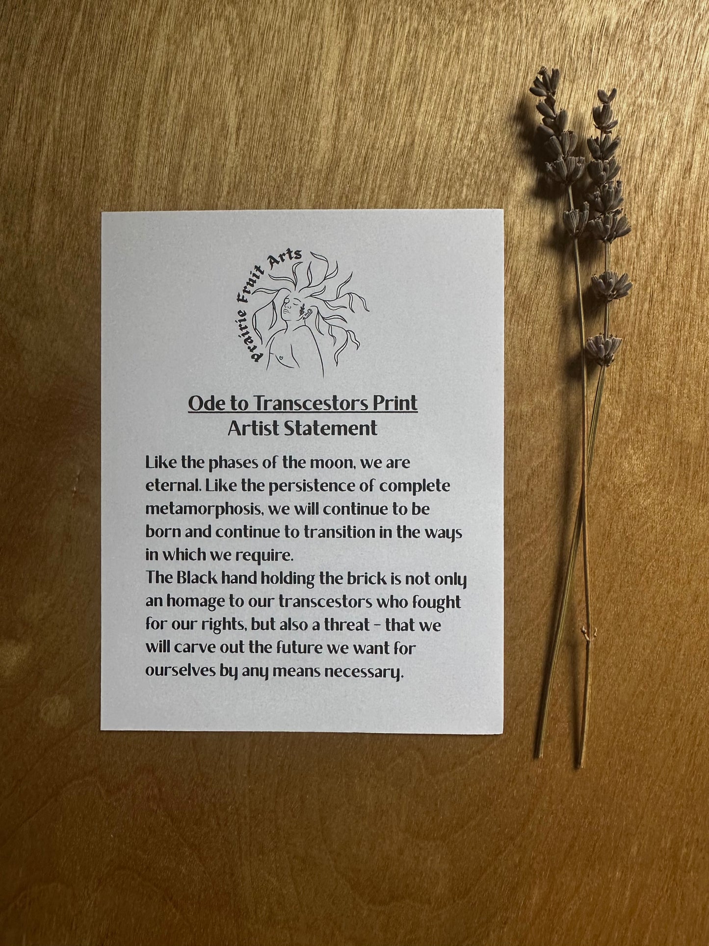 an ode to our transcestors block print