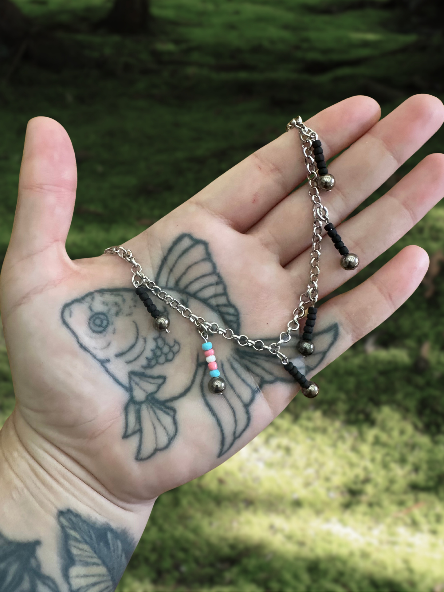 trans black & silver mask chain