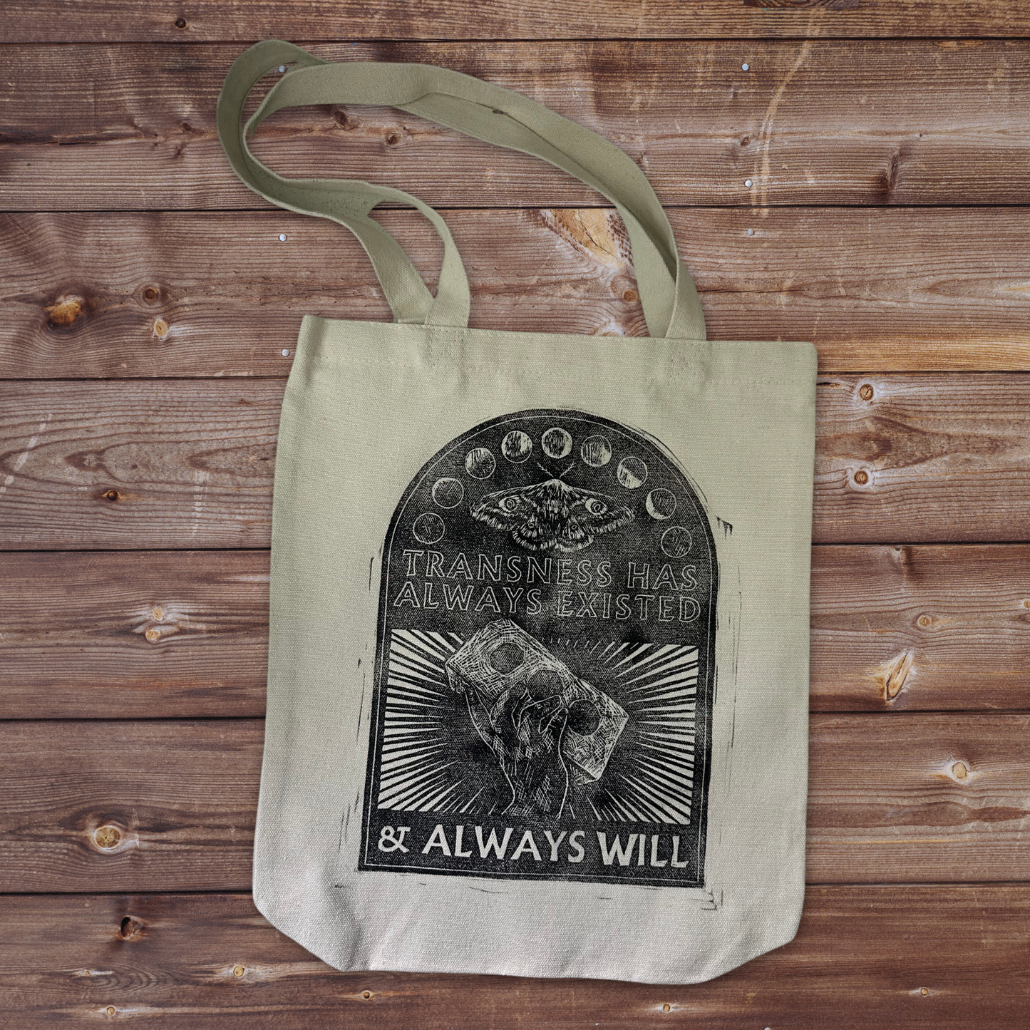 transcestors tote bag misprint