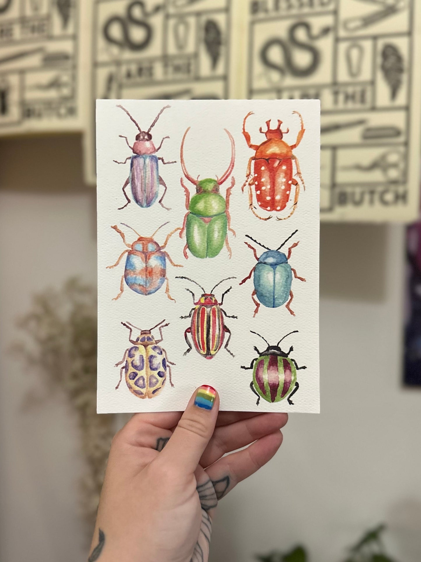 beetles - watercolour print