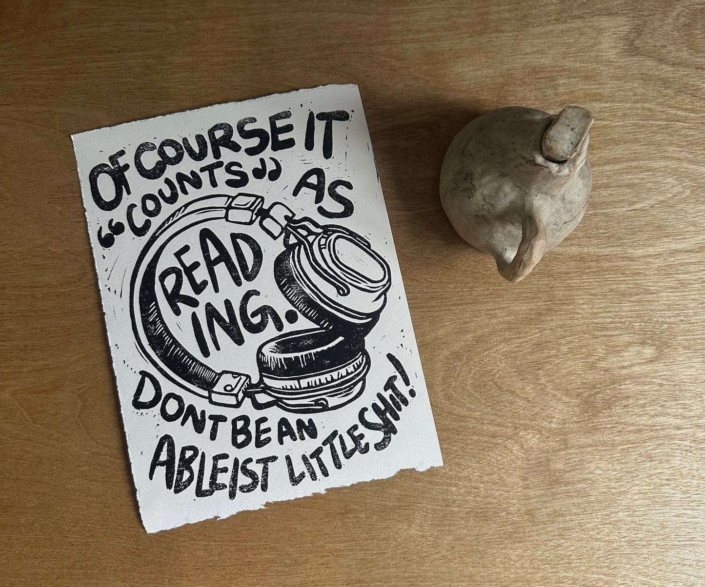 of course audiobooks count as reading block print