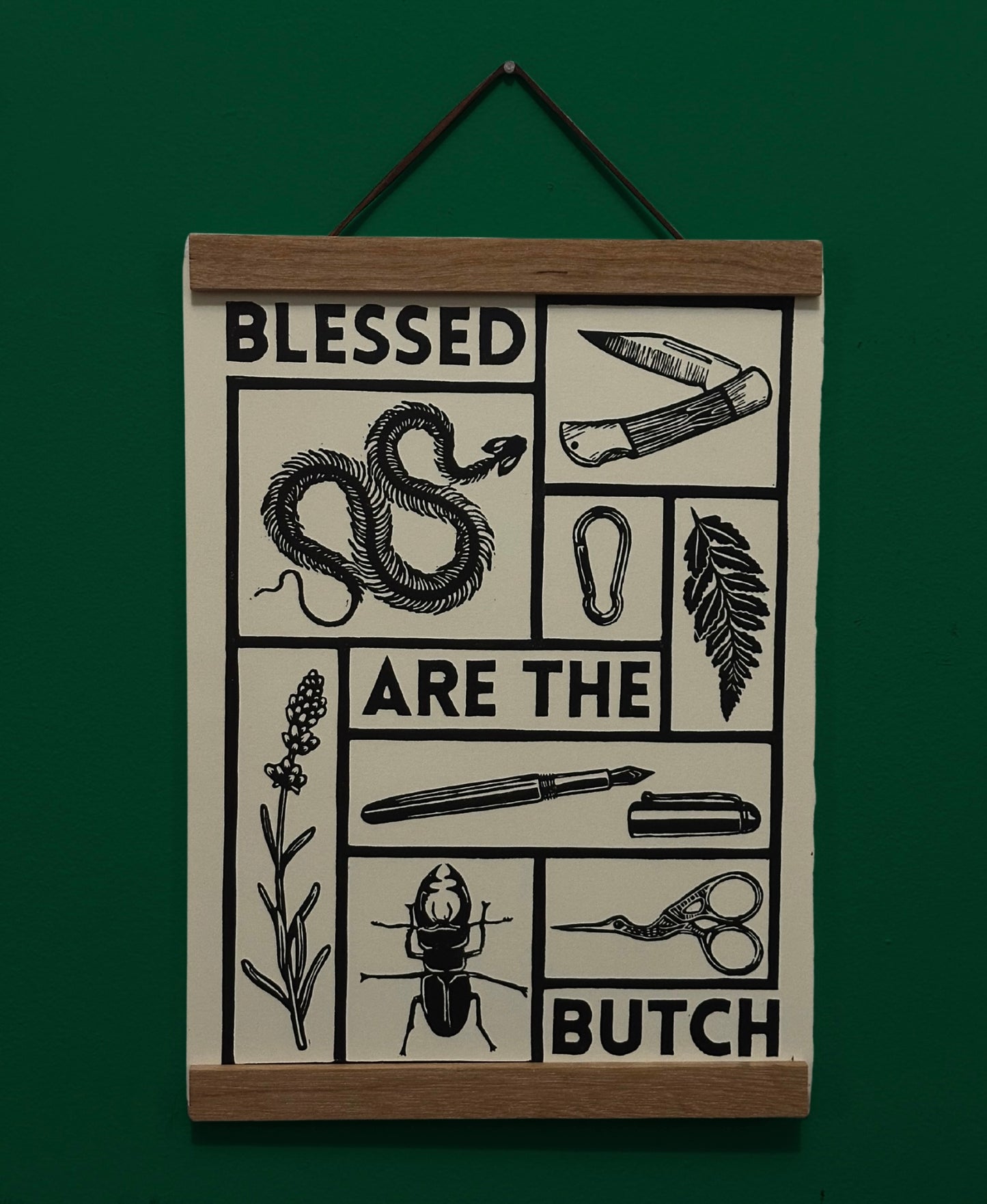 blessed are the butch block print