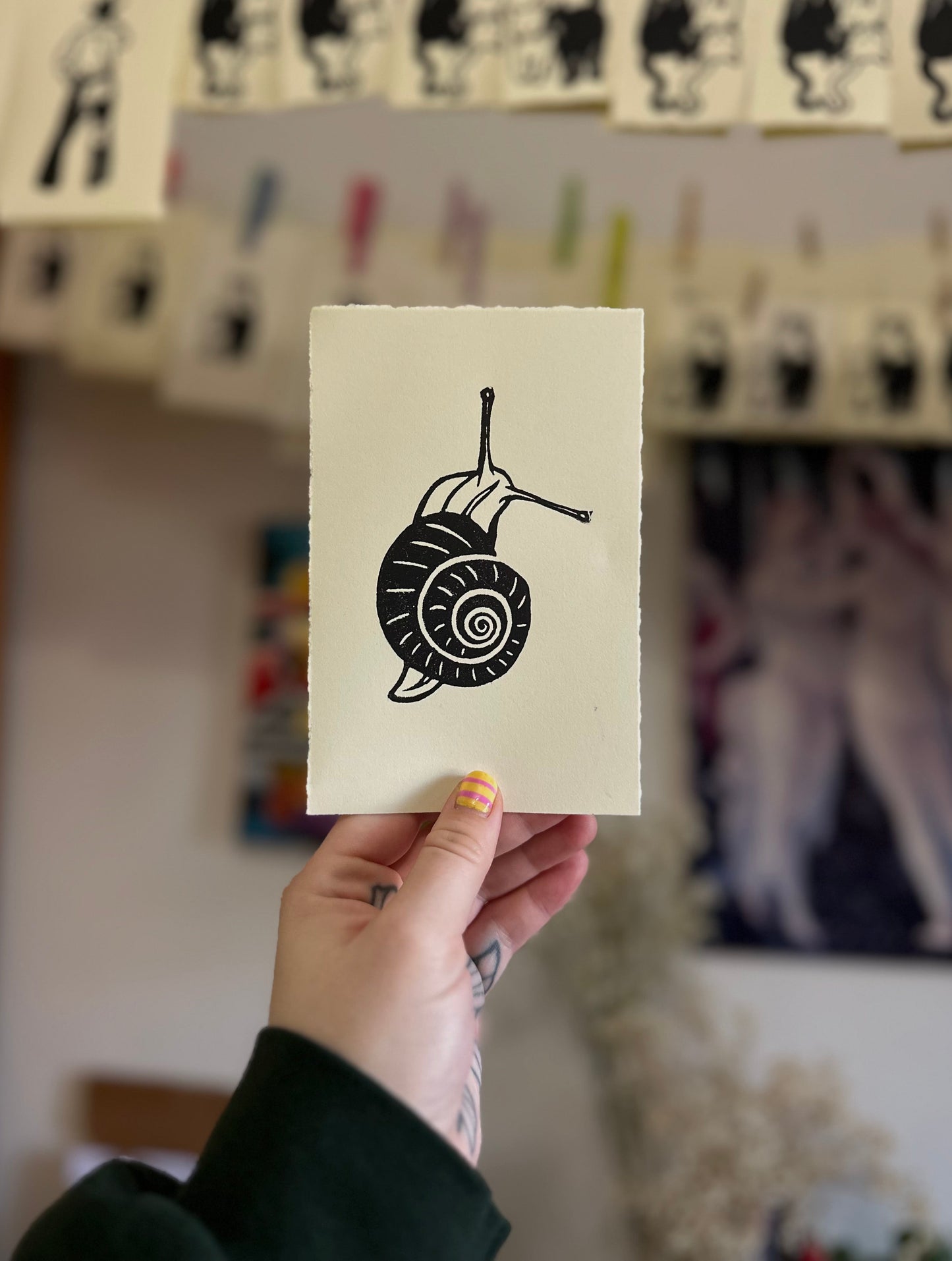 snail - linocut print