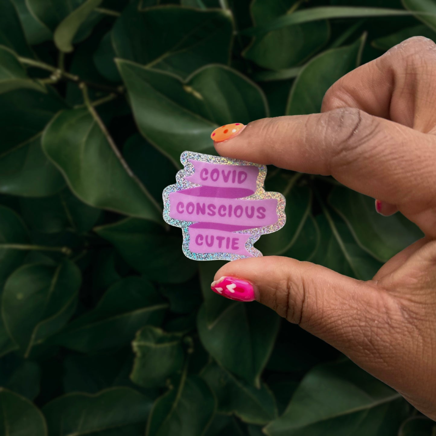 covid conscious cutie mini sparkle sticker