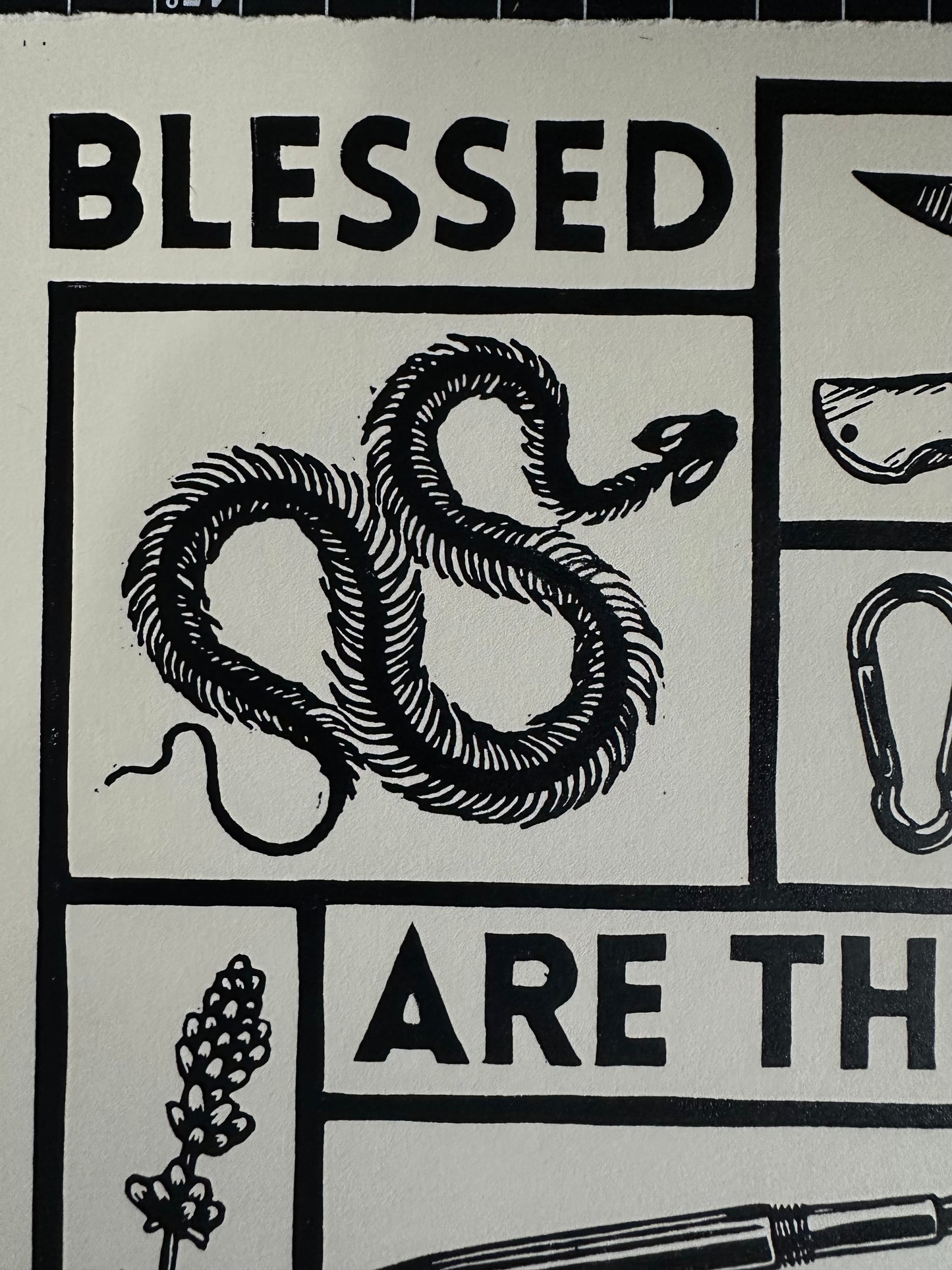 blessed are the butch block print