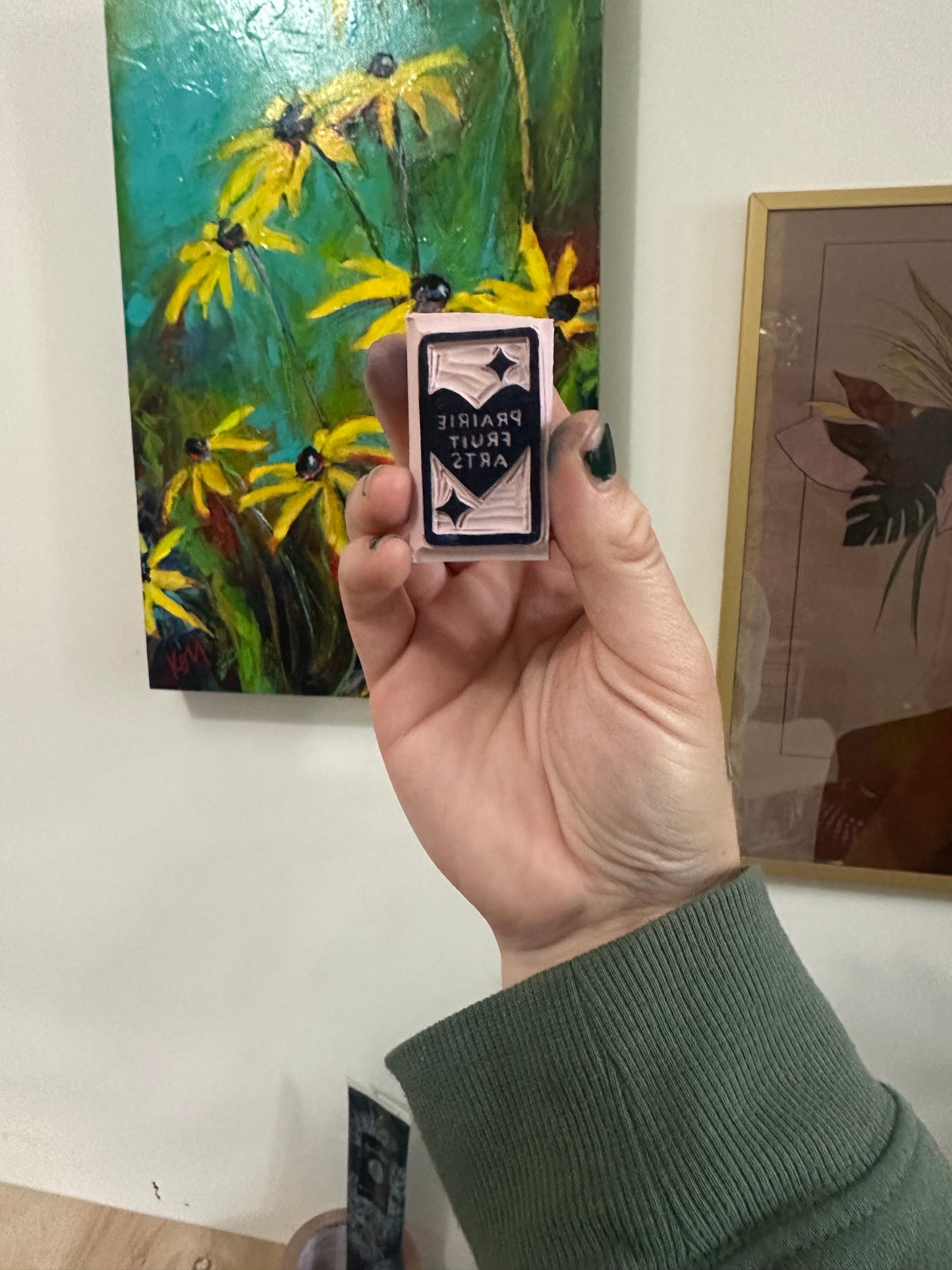 mini tarot linoprint keychains