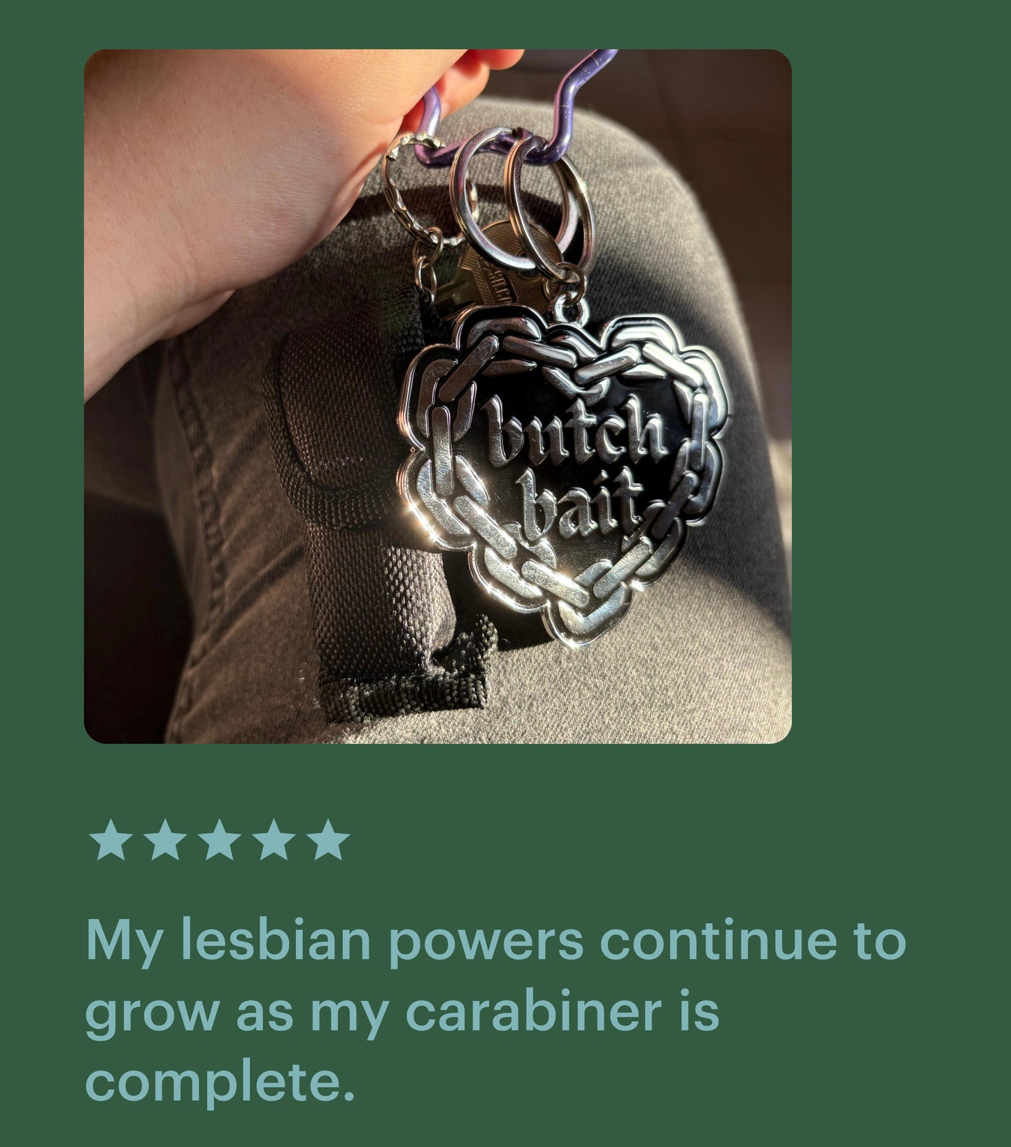 butch bait chain heart keychain