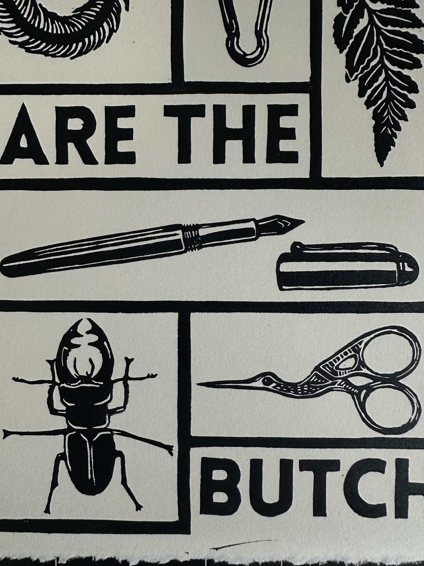 blessed are the butch block print
