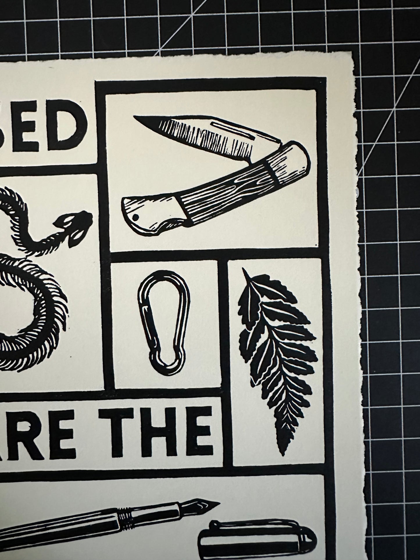 blessed are the butch block print