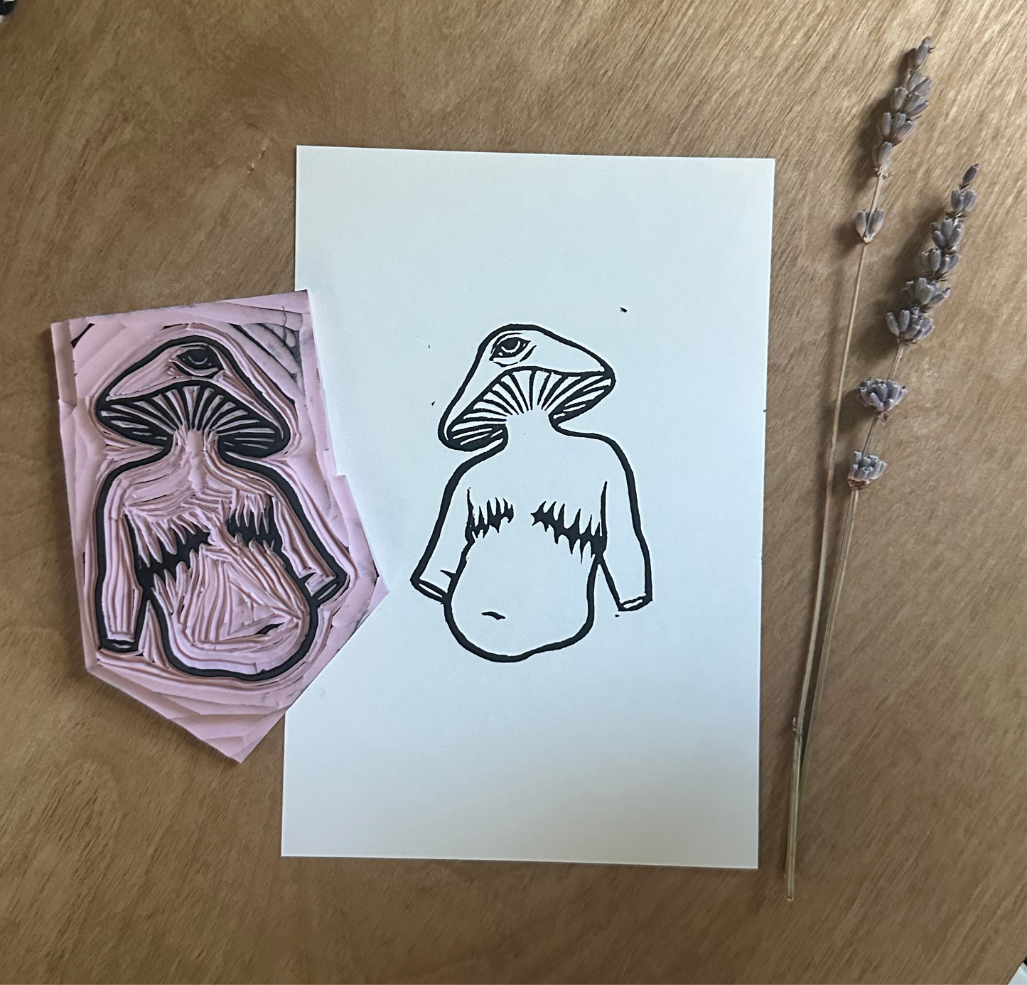 top surgery mushroom boy block print