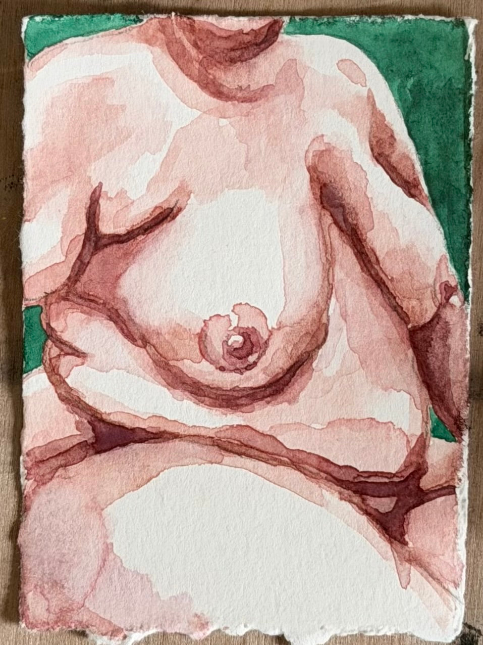 fat in the forest - watercolour original atc/aceo