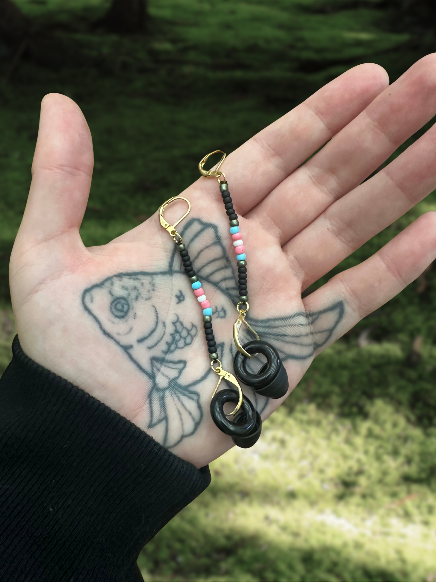 gold and black trans flag loop savers