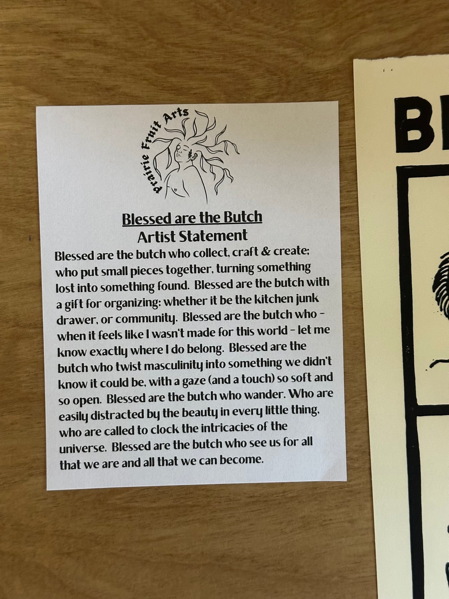 blessed are the butch block print