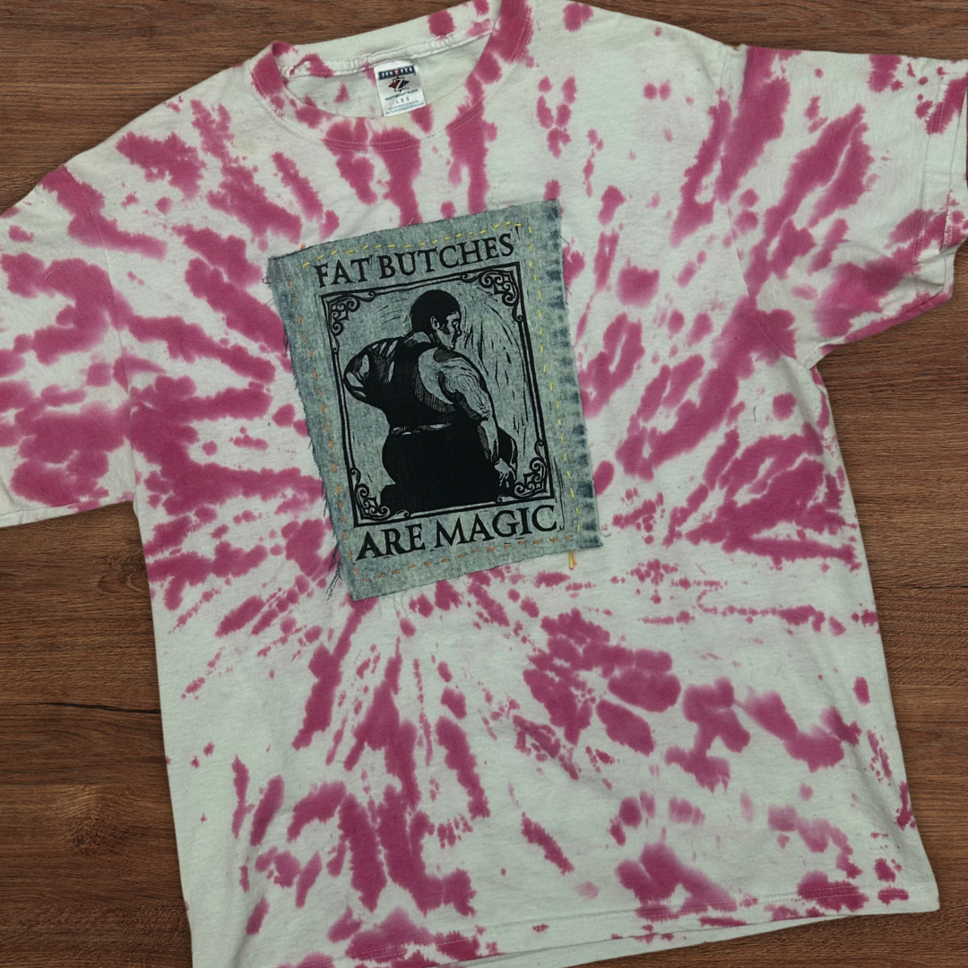 fat butches are magic patch hand sewn shirt