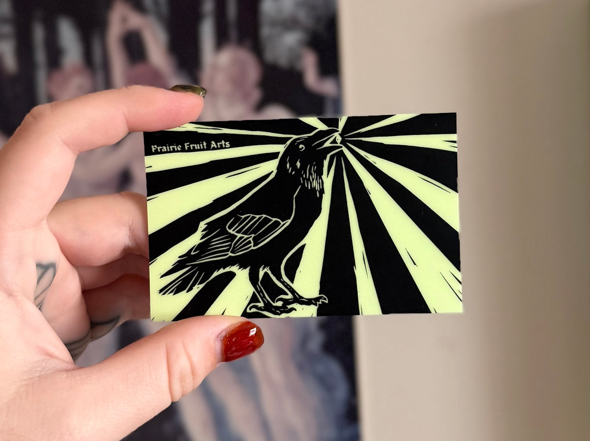 glow in the dark crow sticker