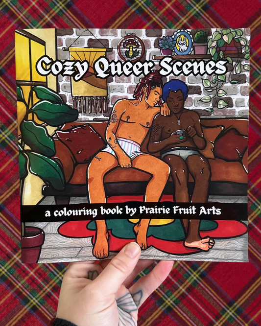 cozy queer scenes adult colouring book