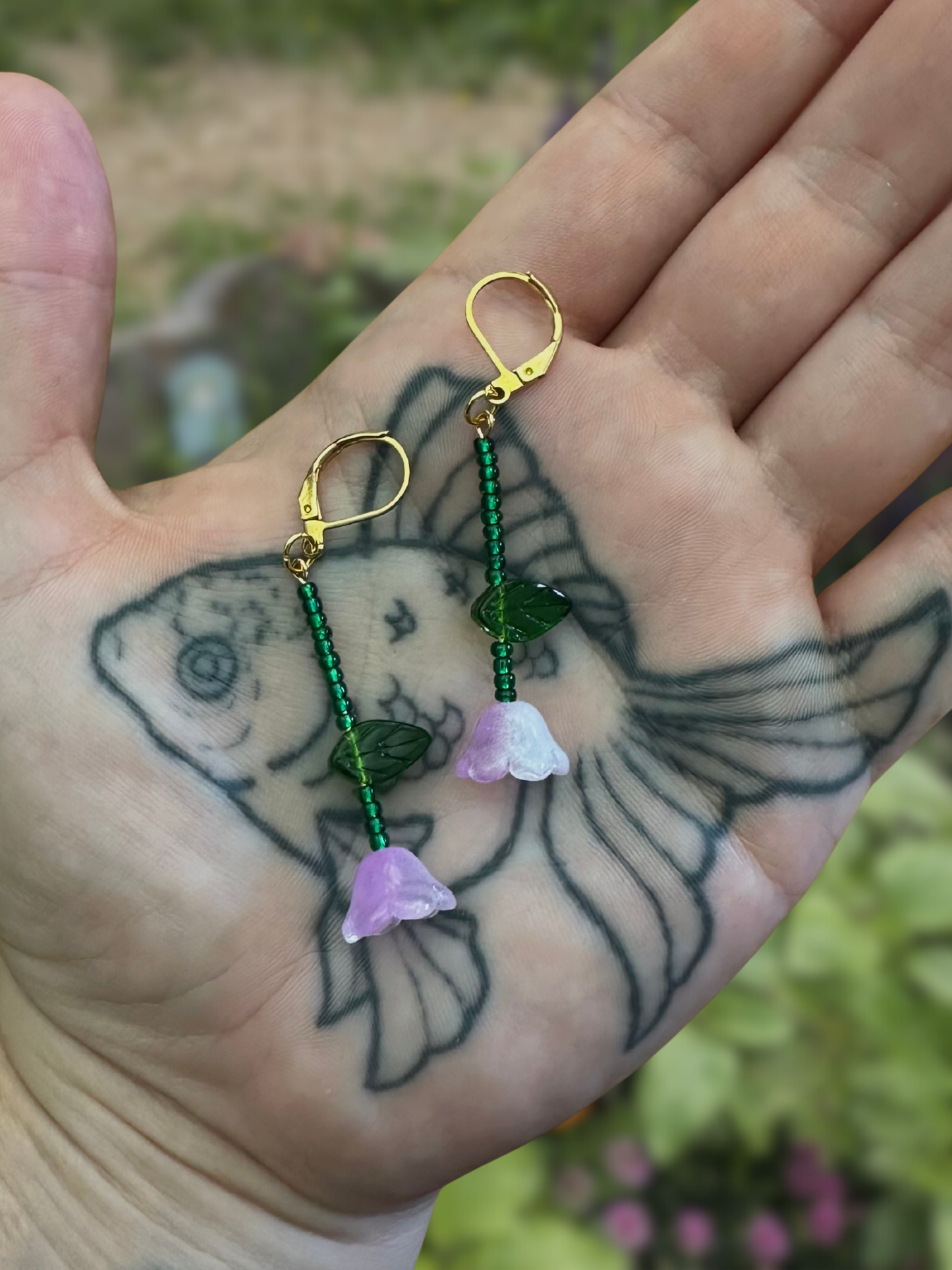 bellflower stem earrings