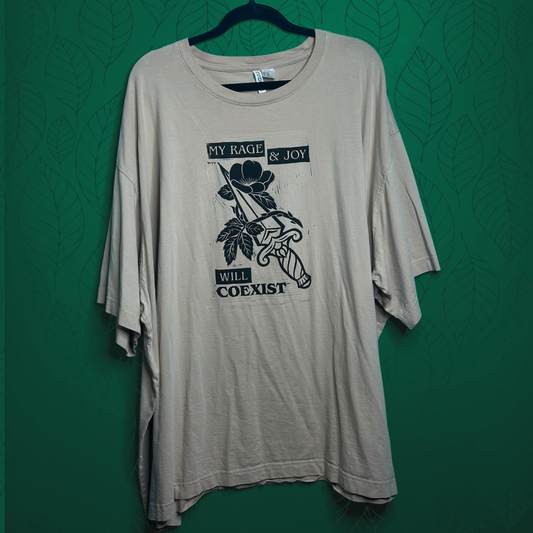 prairie rose linoprinted shirt (4xl)