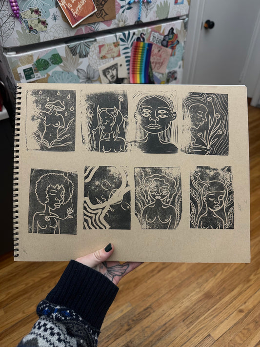 sketchbook page of my old blocks