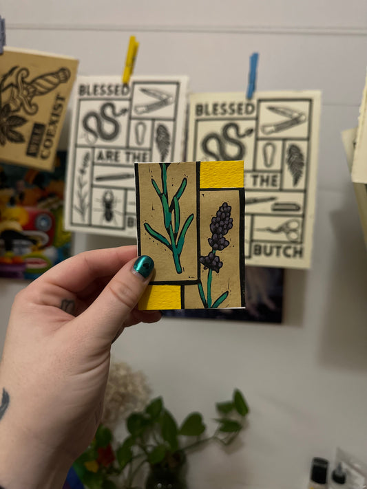 lavender nonbinary ATC/aceo