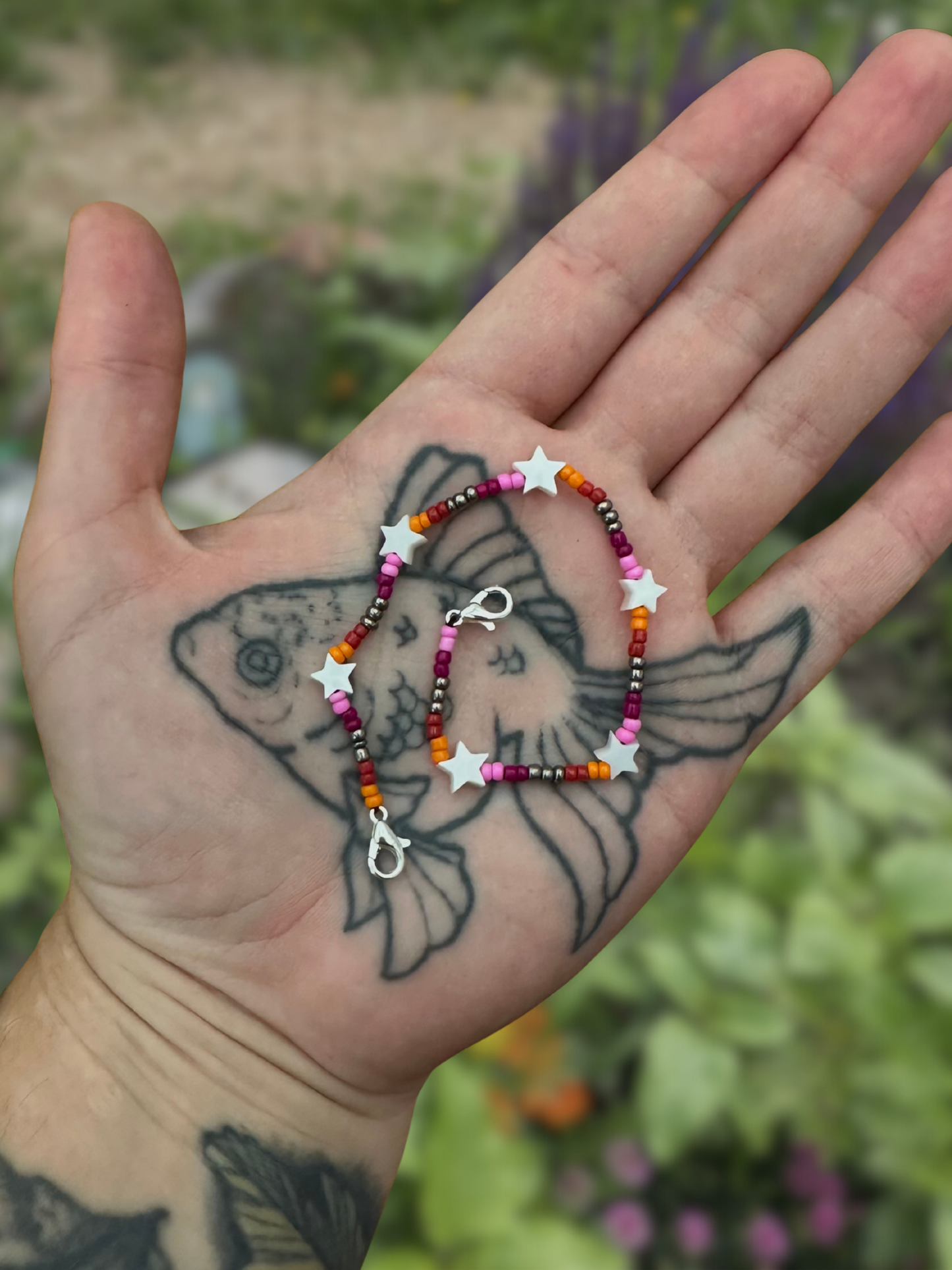 silver lesbian mask chain with stars
