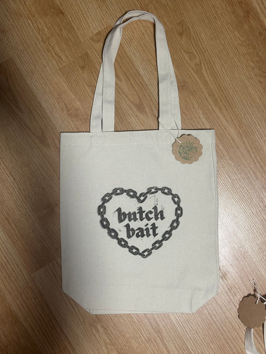 butch bait tote bag misprint
