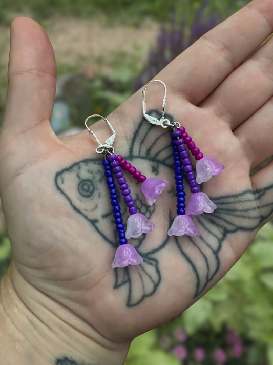 bi bellflower stem earrings