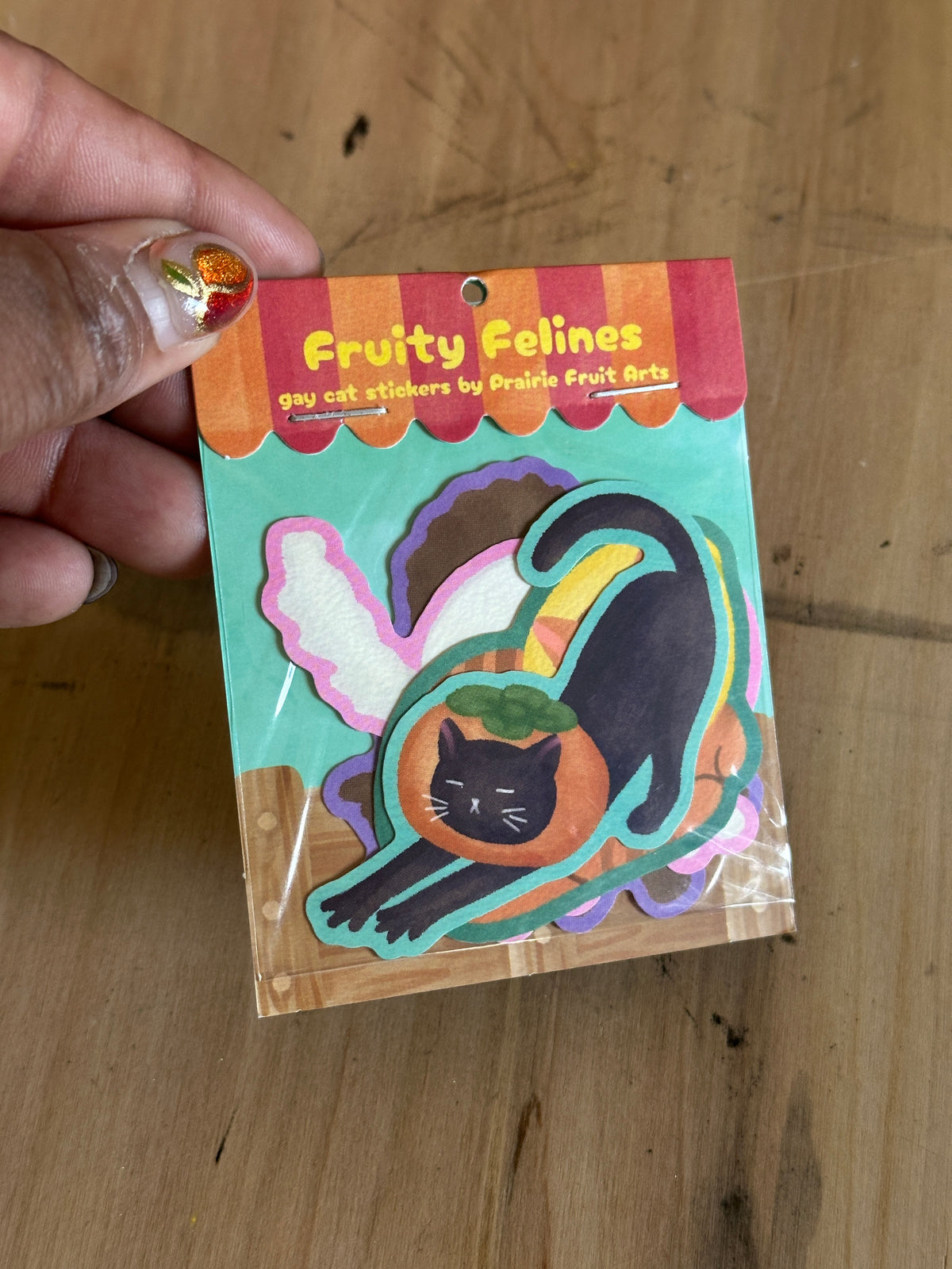 fruity felines: gay cat sticker pack