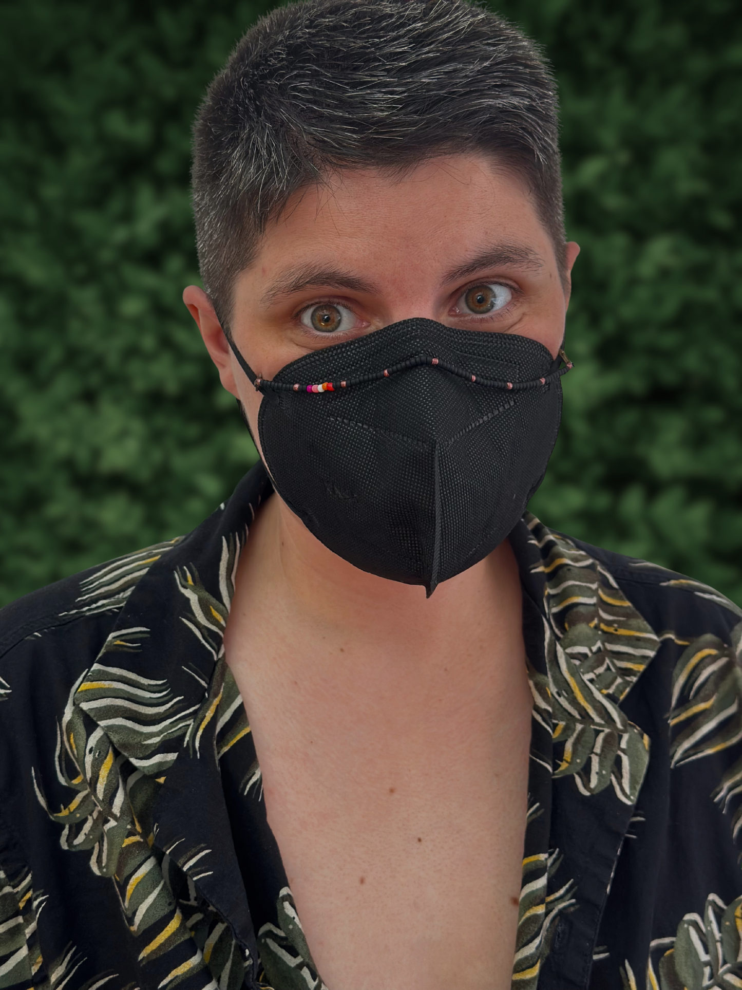 lesbian black beaded mask chain