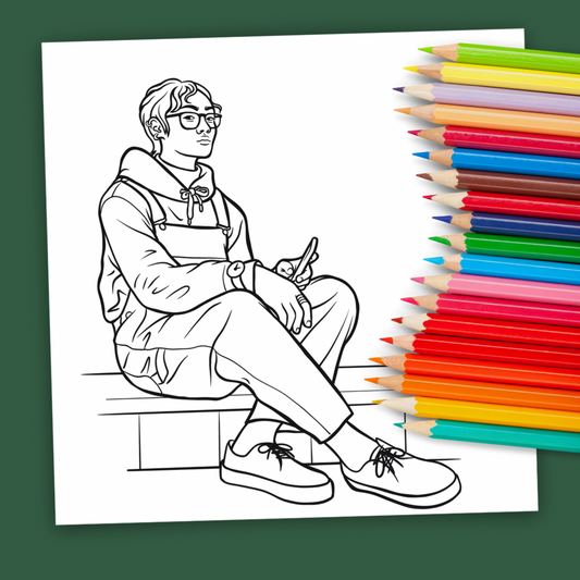 free sample from my upcoming 'queer portraits' colouring book