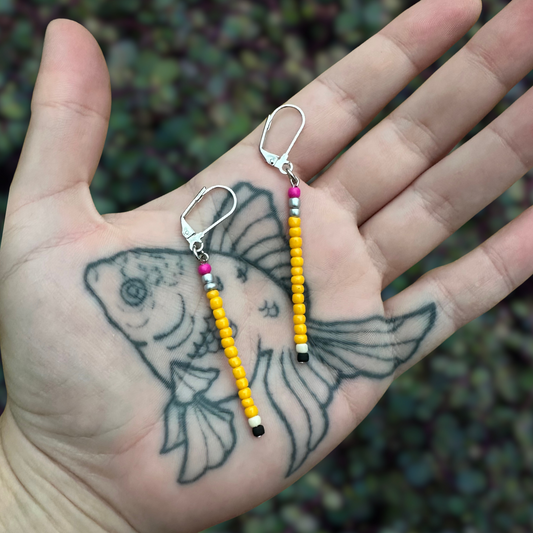 minimalist pencil earrings
