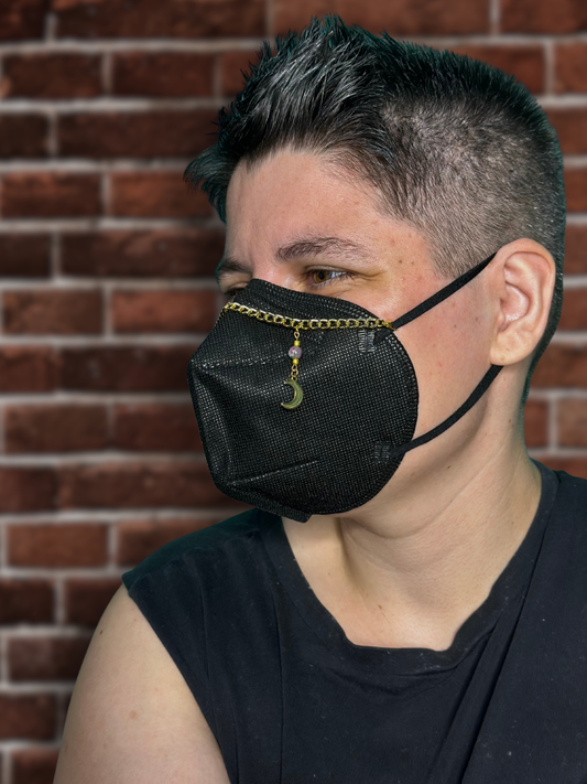 gold moon star mushroom mask chain