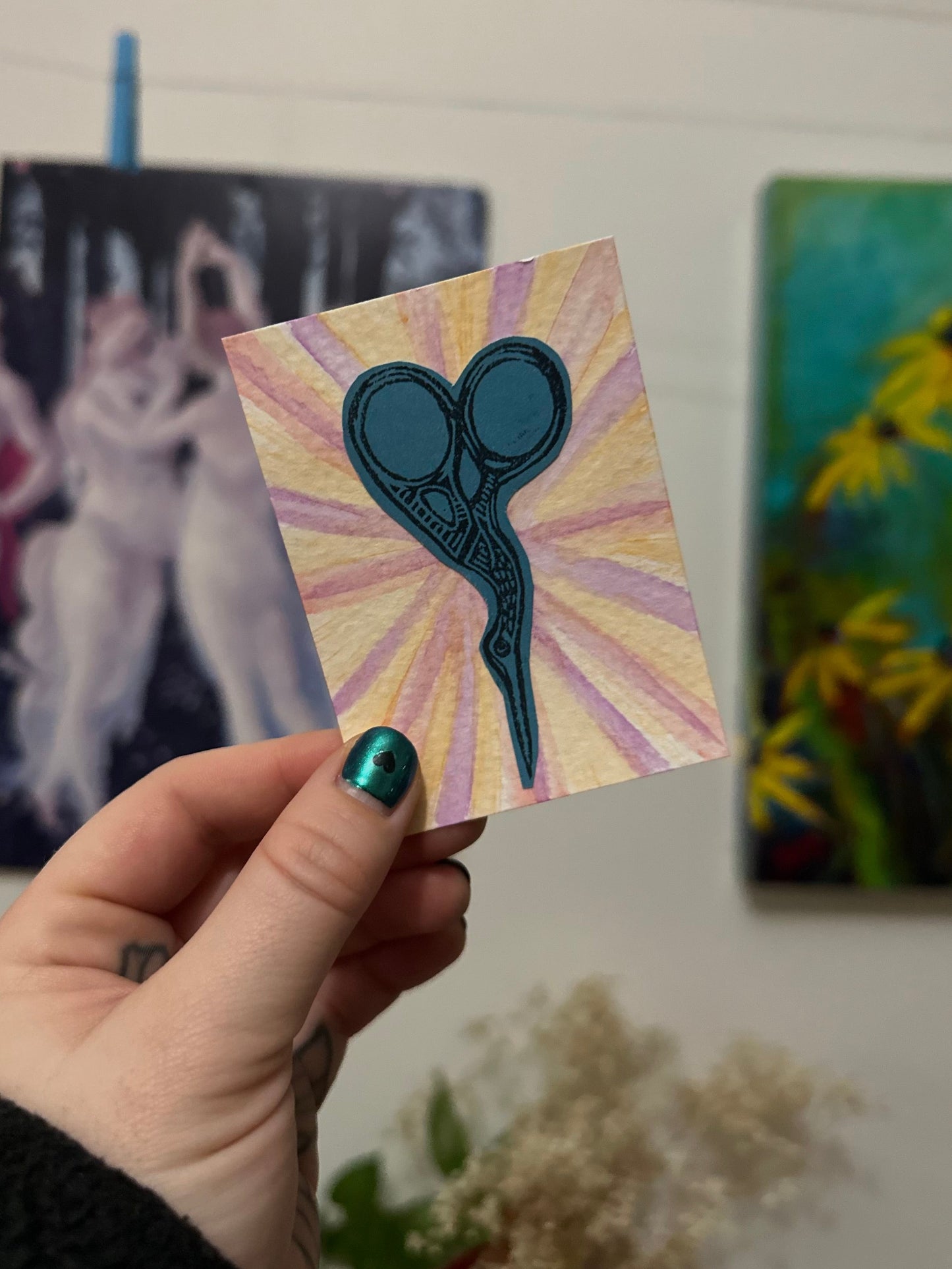 pow! sewing scissors! atc/aceo