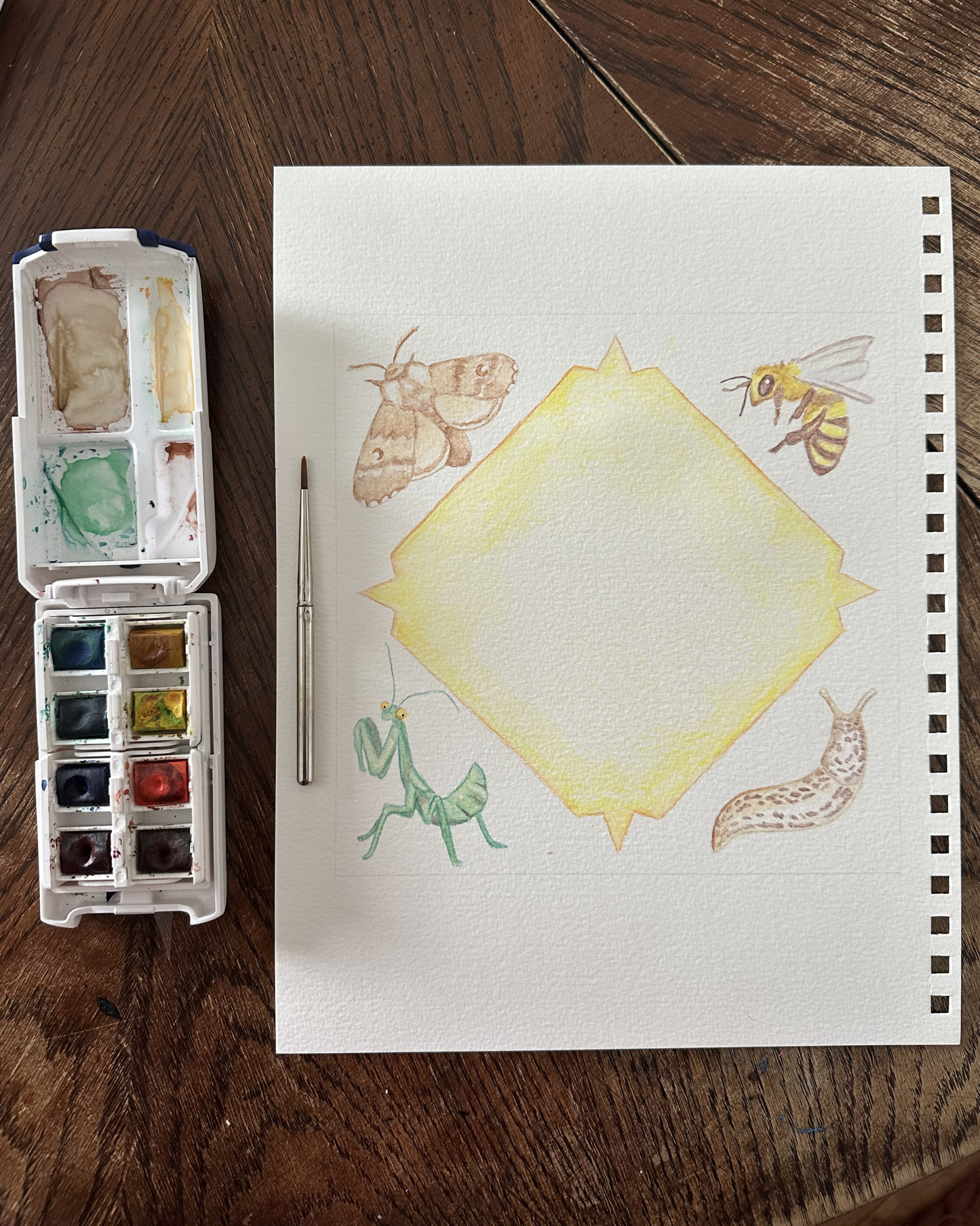 talk to bugs - watercolour poem print