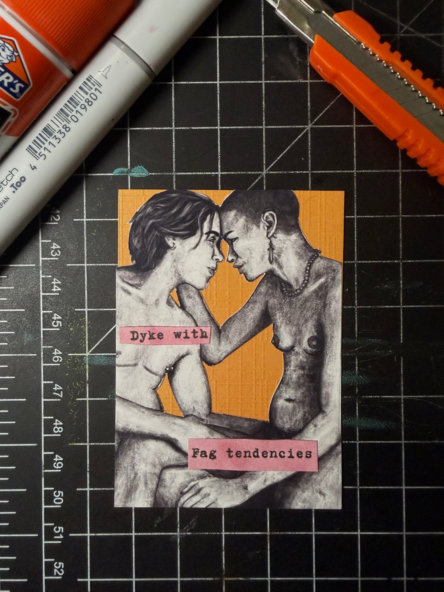 dyke with fag tendencies collage atc/aceo