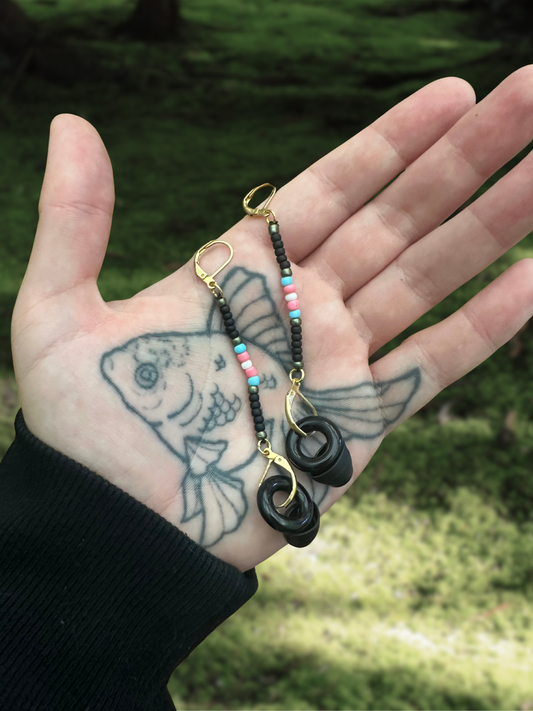 gold and black trans flag loop savers