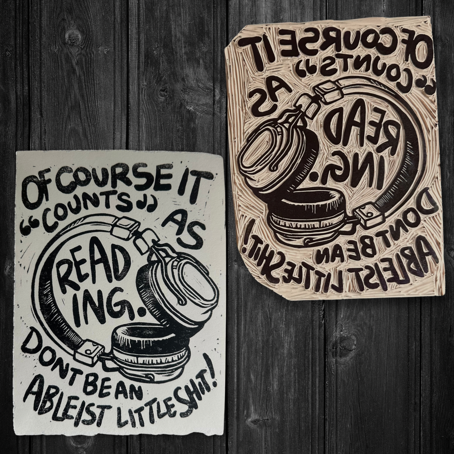 of course audiobooks count as reading block print