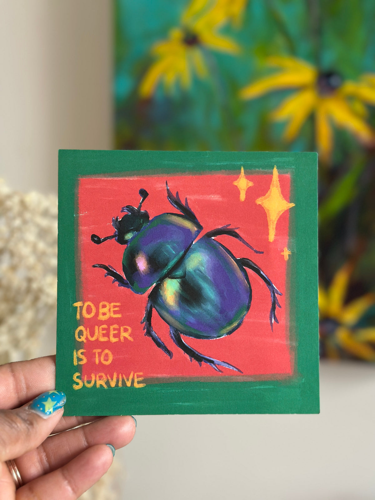 to be queer is to survive beetle print