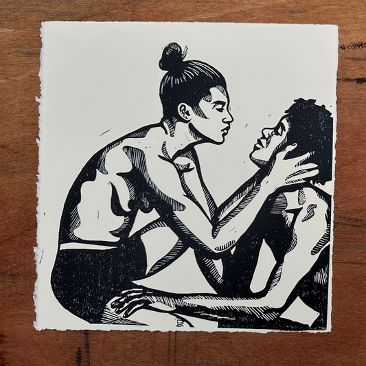 He's Got The Whole World In His Hands block print